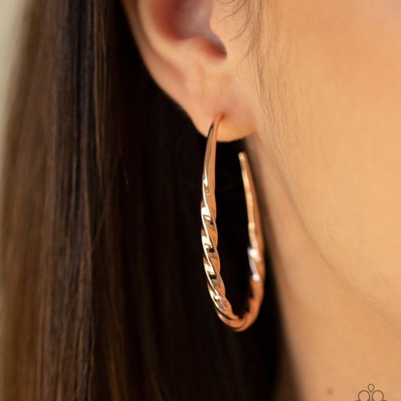TWISTED EDGE - ROSE GOLD Hoop Earrings